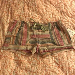 Jolt cotton and linen stripped shorts NWT